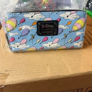 NWT Loungefly Dr. Seuss Blue Balloon Wallet